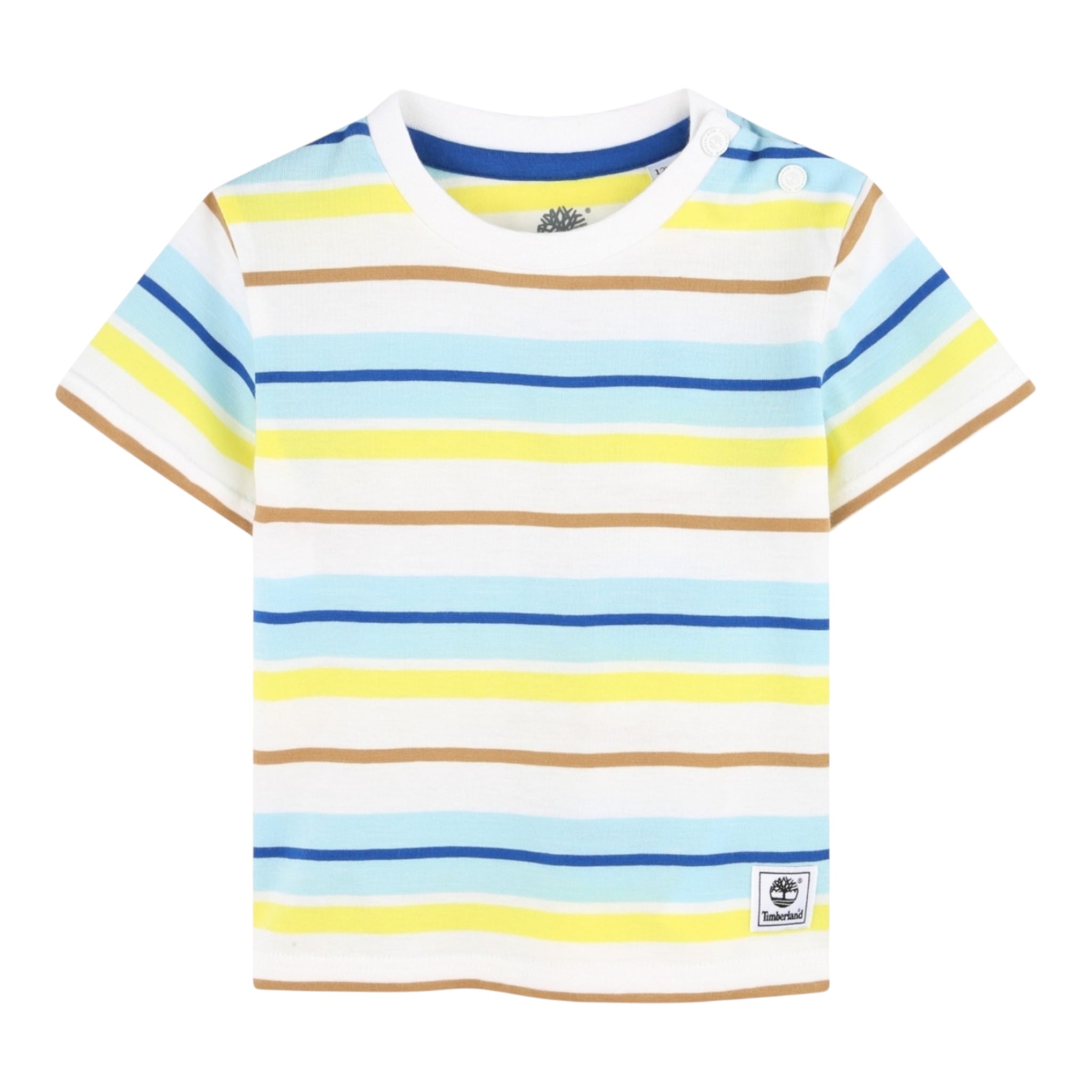 Timberland T-Shirt Tinta Unita con Fantasia A Righe per Bambino T60513 BIANCO TIMBERLAND 