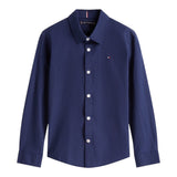 Tommy Hilfiger Camicia Manica Lunga Tinta Unita per Neonato KB0KB06965 BLU TOMMY HILFIGER 