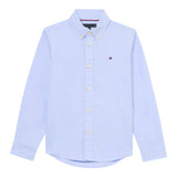 Tommy Hilfiger Camicia Manica Lunga Tinta Unita per Bambino KB0KB08728 AZZURRO TOMMY HILFIGER 