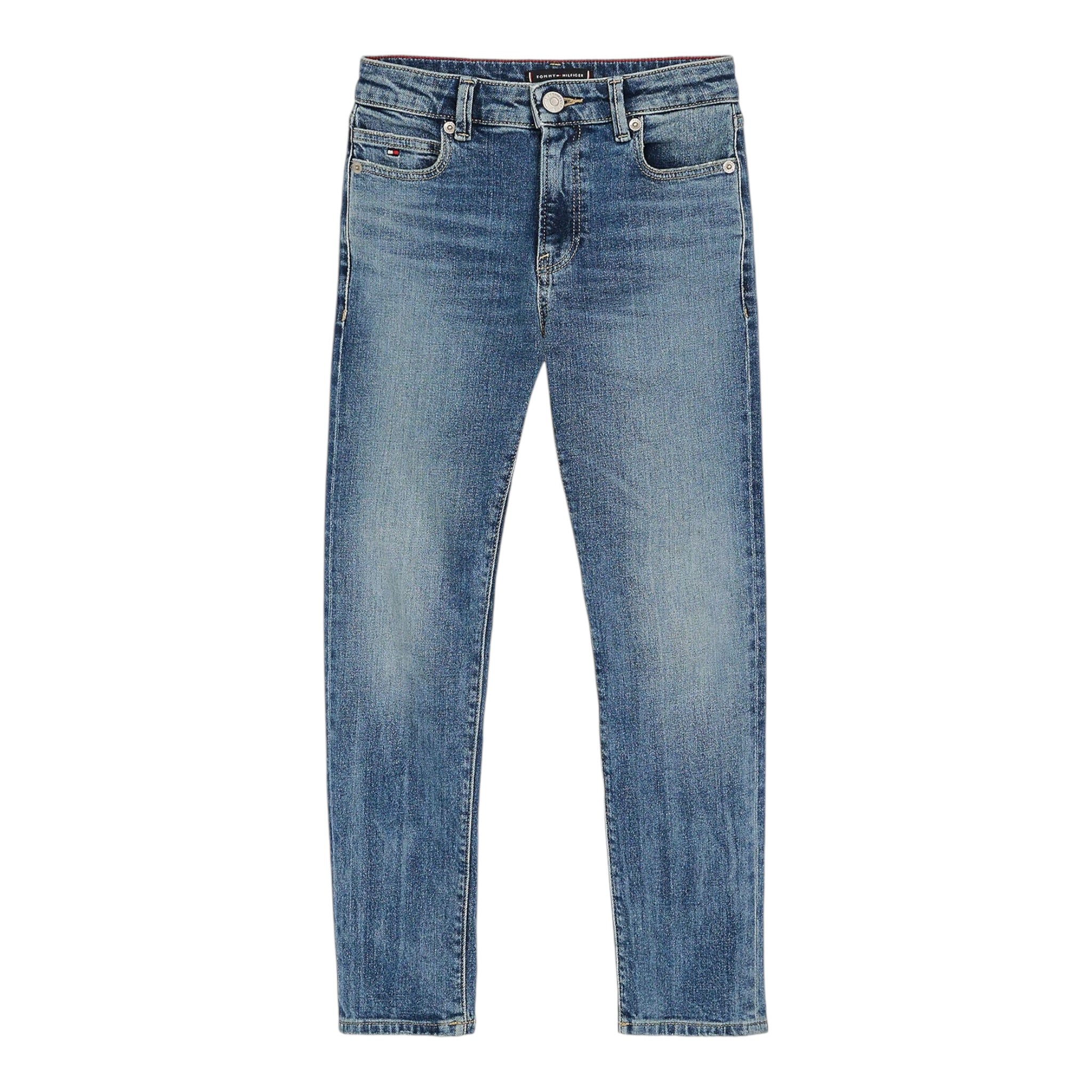 Tommy Hilfiger Jeans Tinta Unita con Girovita Regolabile per Bambino KB0KB09326 BLU TOMMY HILFIGER 