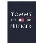 Tommy Hilfiger T-Shirt Girocollo Tinta Unita con Logo per Bambino KB0KB09538 BLU TOMMY HILFIGER 