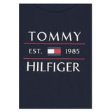 Tommy Hilfiger T-Shirt Girocollo Tinta Unita con Logo per Bambino KB0KB09538 BLU TOMMY HILFIGER 