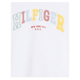 Tommy Hilfiger T-Shirt Girocollo Tinta Unita con Logo per Bambina KG0KG08525 BIANCO TOMMY HILFIGER 