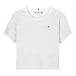 Tommy Hilfiger T-Shirt Girocollo Tinta Unita con Logo per Bambino KG0KG08555 BIANCO TOMMY HILFIGER 