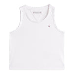 Tommy Hilfiger Canotta Tinta Unita con Ricami per Bambina KG0KG08588 BIANCO TOMMY HILFIGER 