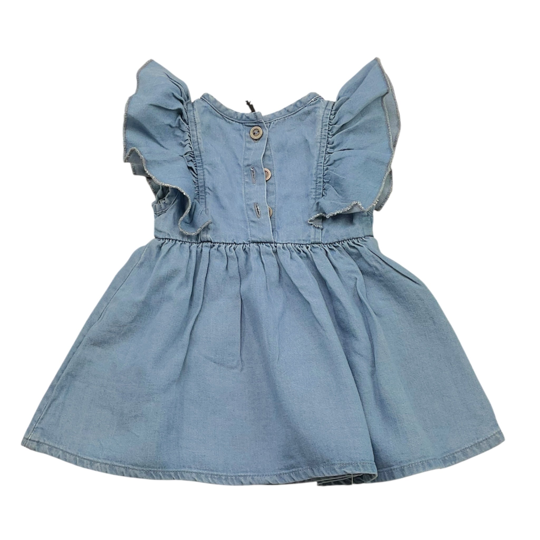Trussardi Abito In Denim Giromanica con Stampa per Neonata ABH AZZURRO TRUSSARDI 