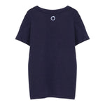 Trussardi T-Shirt Girocollo Tinta Unita con Stampa per Bambino TBP25003TSX BLU TRUSSARDI 