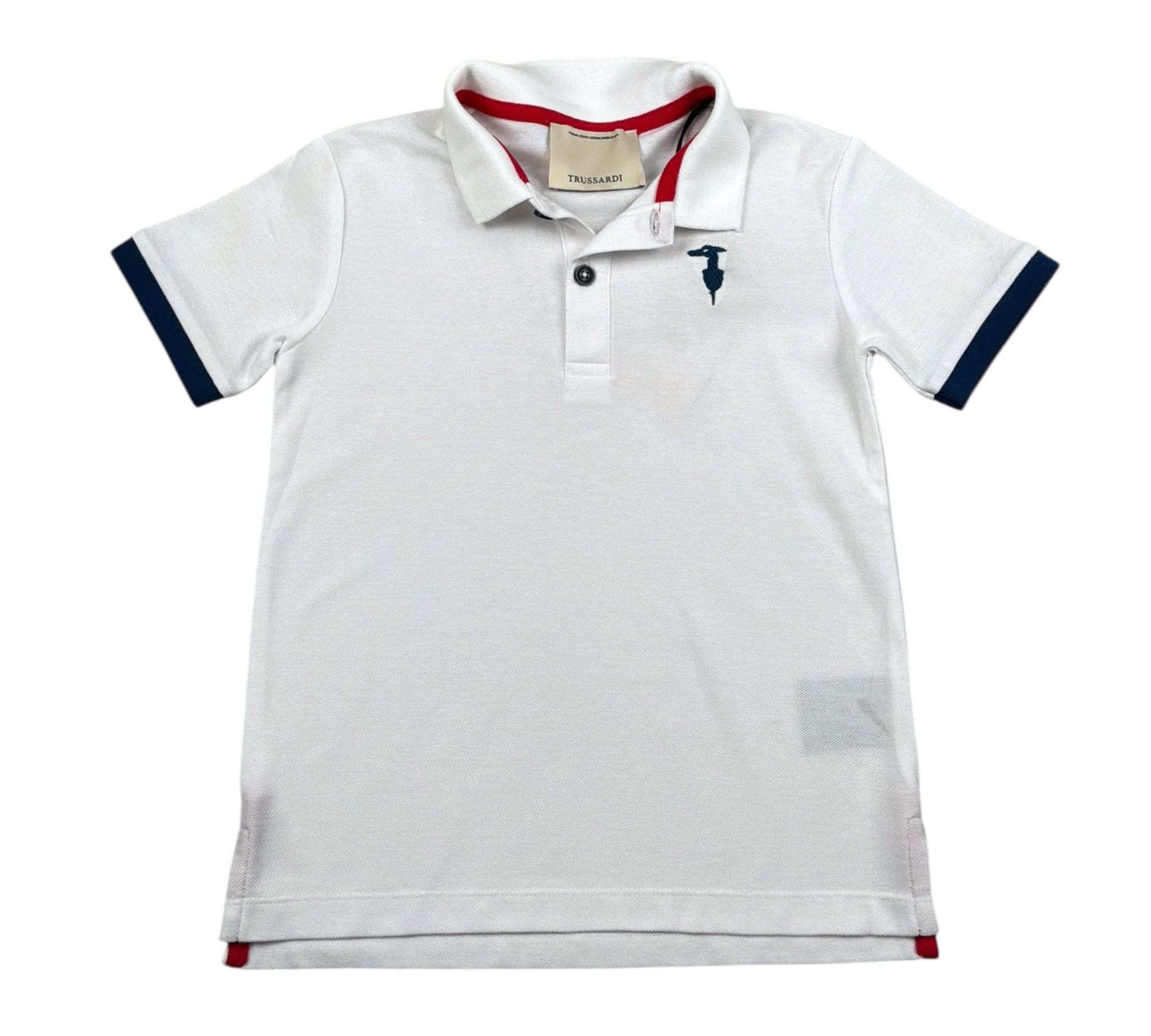 Trussardi Polo Mezza Manica Tinta Unita con Logo per Bambino TBP26006PO BIANCO TRUSSARDI 