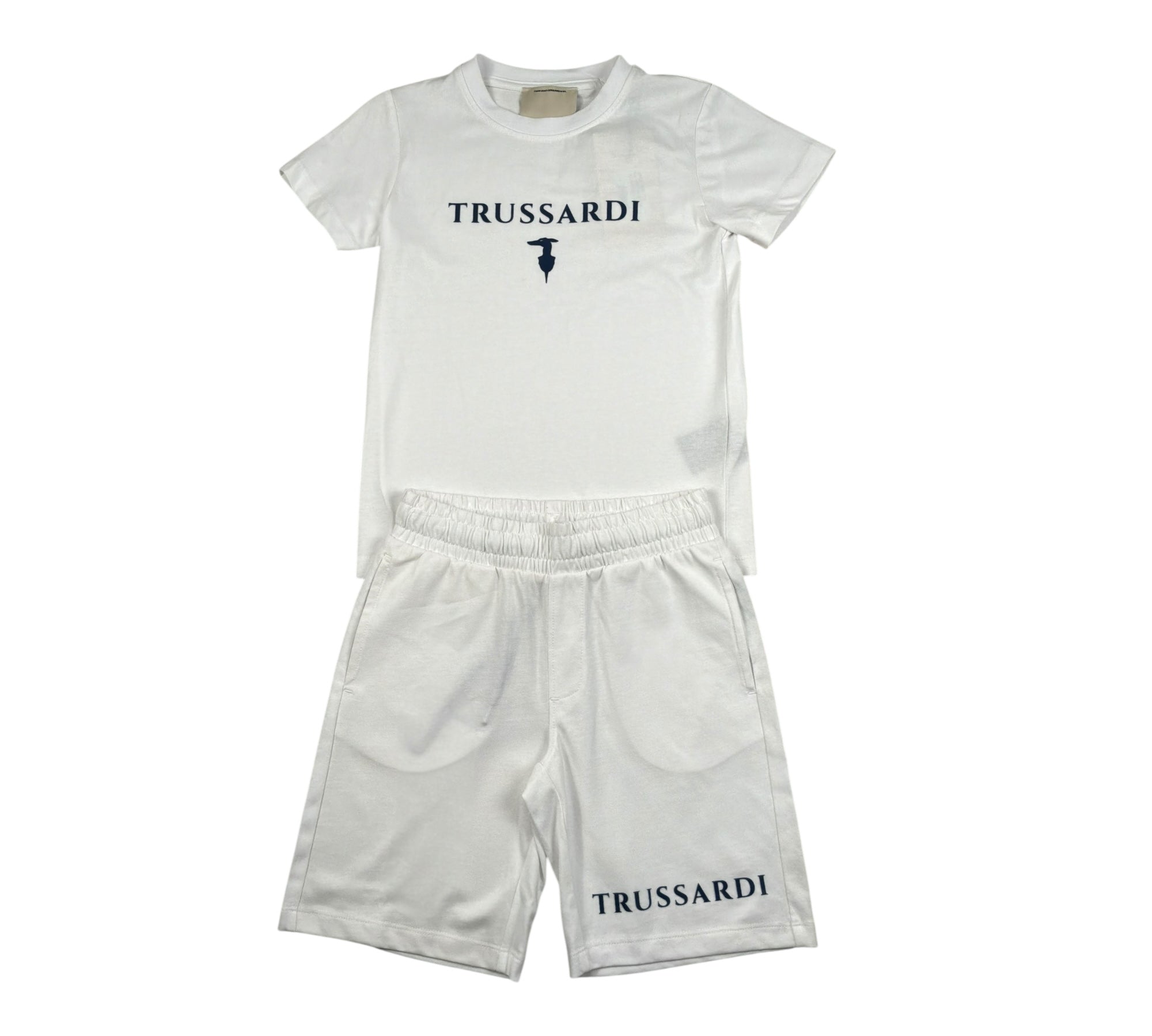 Trussardi Completo 2 Pezzi T-Shirt-Bermuda Tinta Unita per Bambino TBP26010CJ BIANCO TRUSSARDI 
