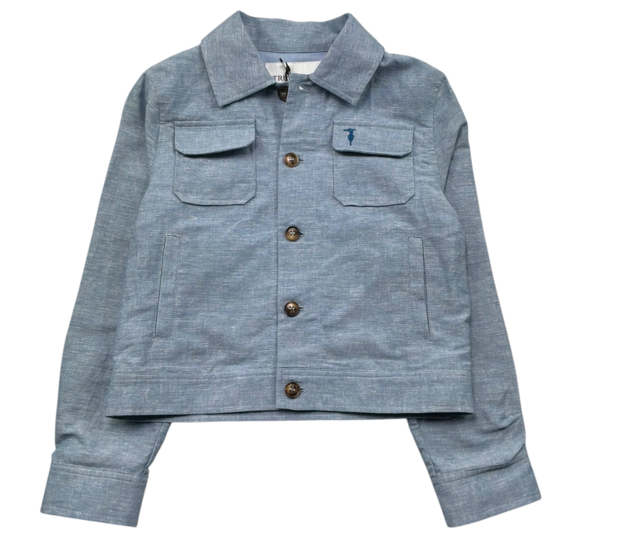 Trussardi Giacca Tinta Unita con Tasche per Bambino TBP26061GC AZZURRO TRUSSARDI 