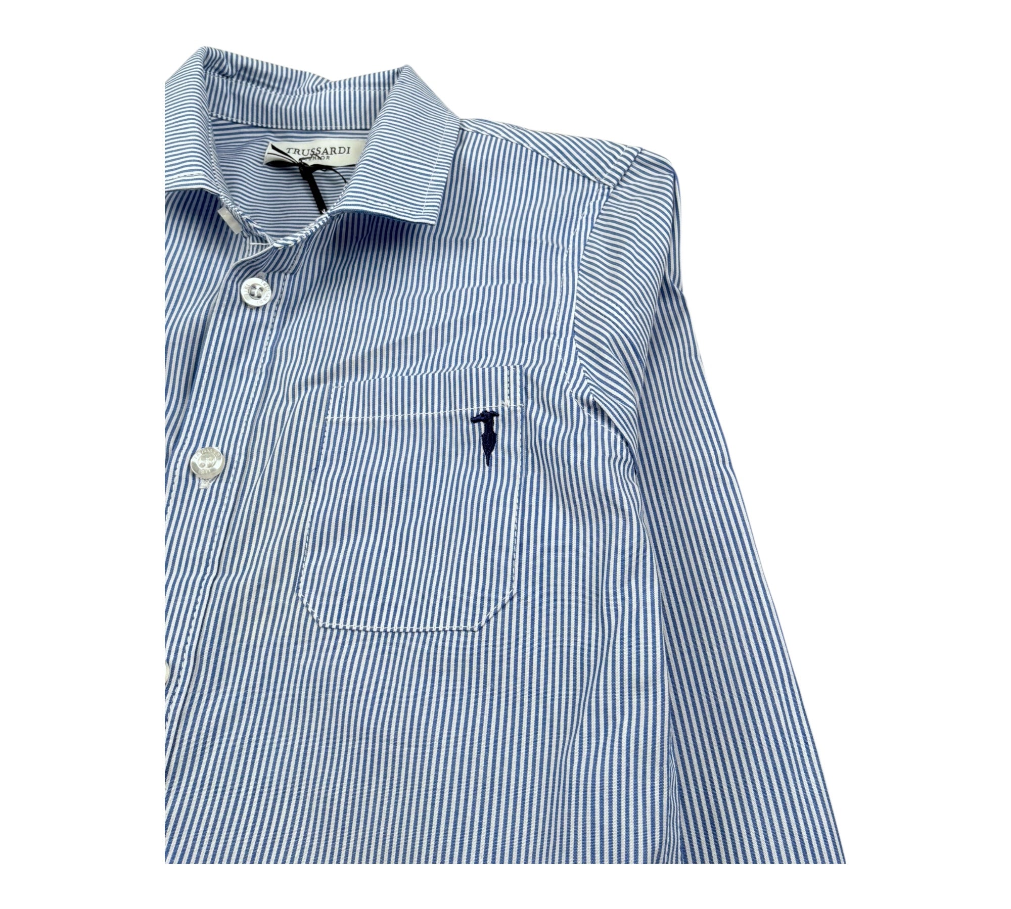 Trussardi Camicia Manica Lunga Fantasia A Righe per Bambino TBP26064CA BLU TRUSSARDI 