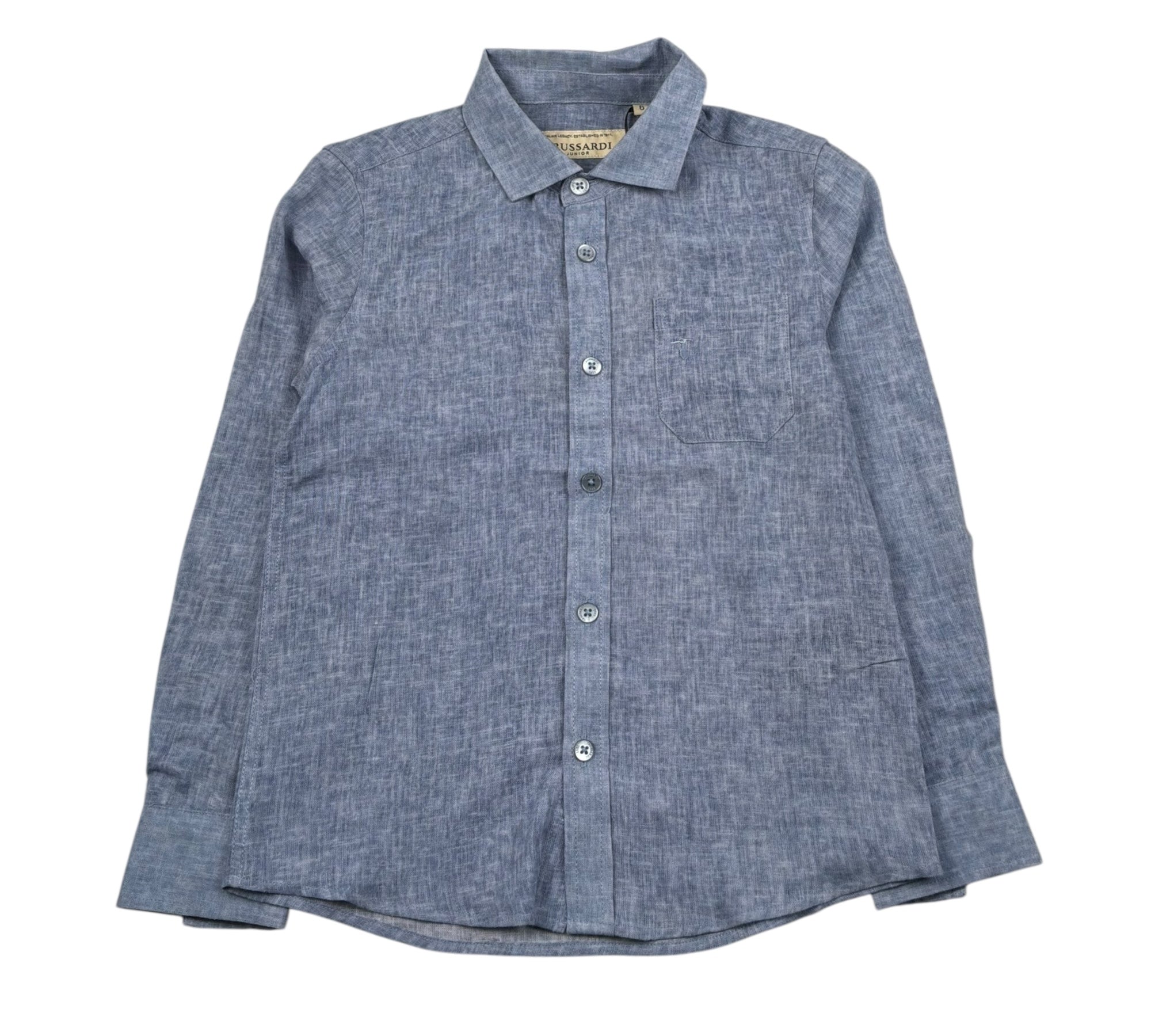 Trussardi Camicia Manica Lunga Tinta Unita per Bambino TBP26065CA BLU TRUSSARDI 