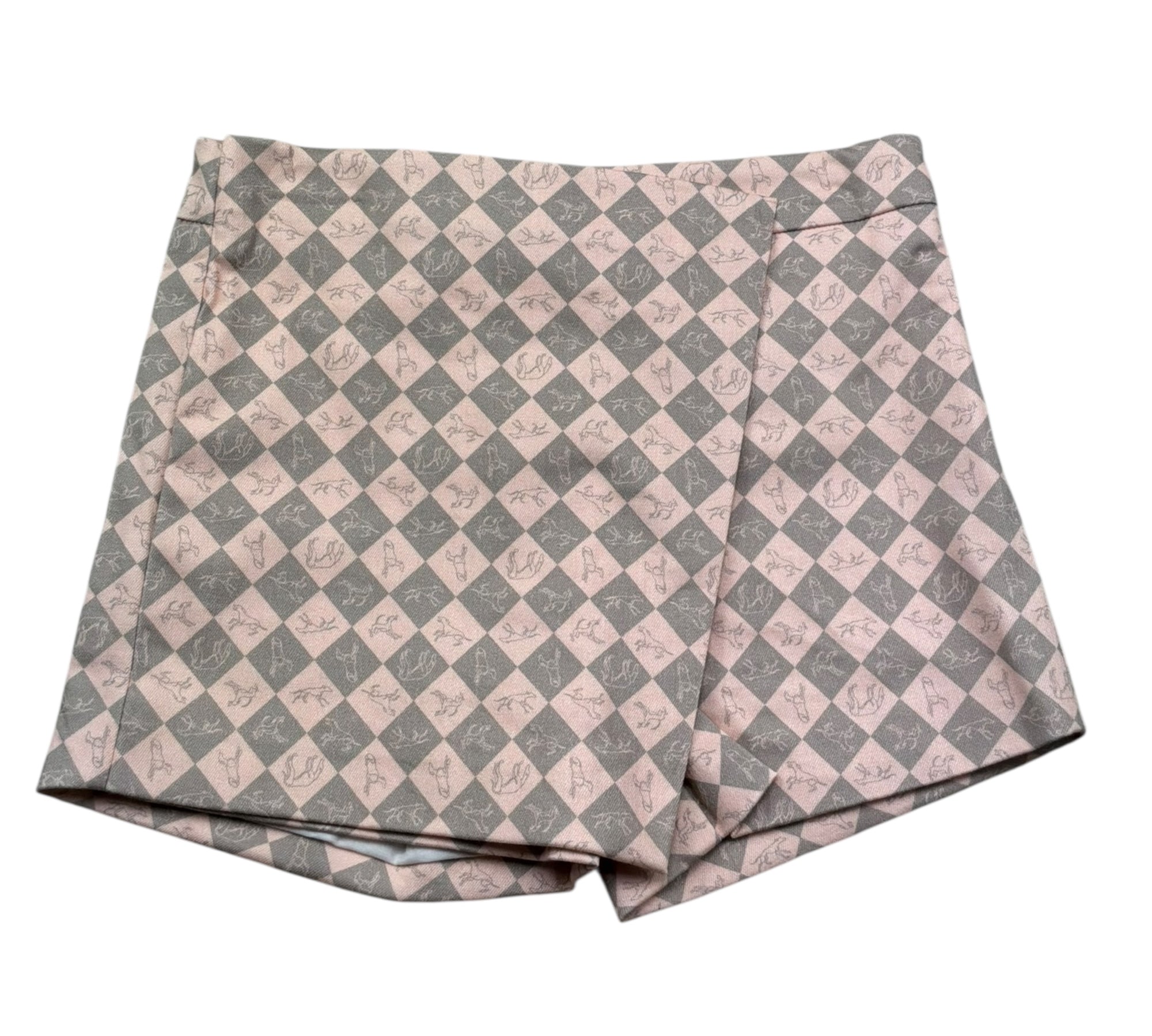 Trussardi Short Fantasia Quadri con Zip per Bambina TGP26057SH ROSA TRUSSARDI 