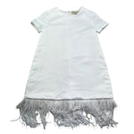 Trussardi Abito Tinta Unita con Paillettes per Bambina TGP26082VE BIANCO TRUSSARDI 