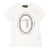 Trussardi T-Shirt Tinta Unita Girocollo con Stampa per Neonata TIP21104 BIANCO TRUSSARDI 