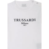 Trussardi T-Shirt Girocollo Tinta Unita con Stampa per Neonato TIP25011TSXXX BIANCO TRUSSARDI 