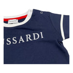 Trussardi T-Shirt Girocollo Tinta Unita con Stampa per Neonato TIP25039TS BLU TRUSSARDI 