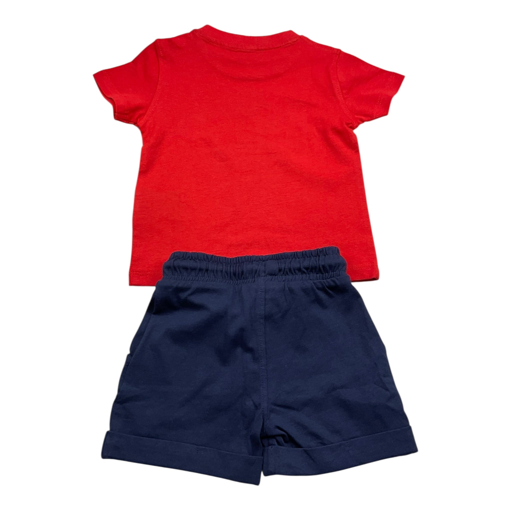 Trussardi Completo 2 Pezzi T-Shirt-Bermuda Bicolore per Neonato TIP25057CJ ROSSO/BLU TRUSSARDI 