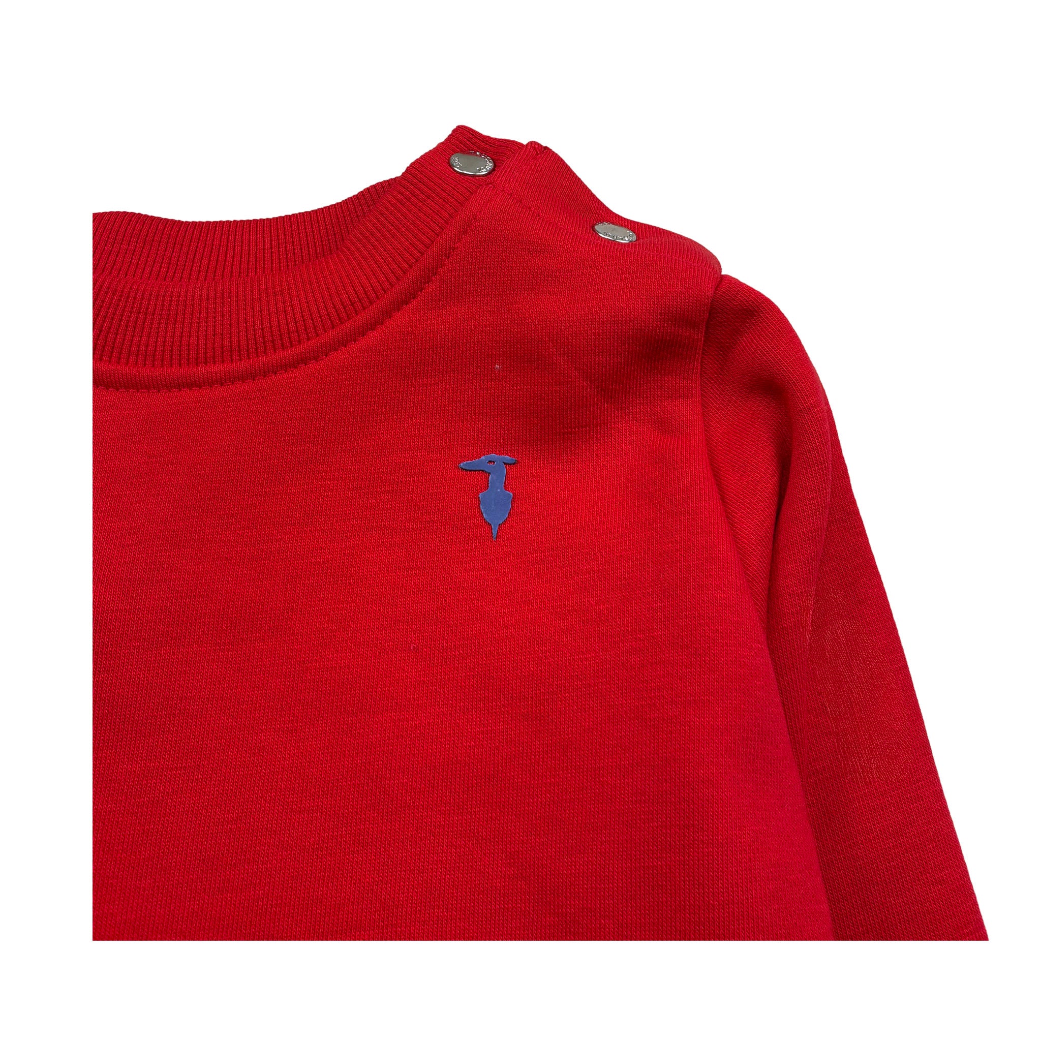 Trussardi Felpa Chiusa Girocollo Tinta Unita con Logo per Neonato TIP26001E ROSSO TRUSSARDI 