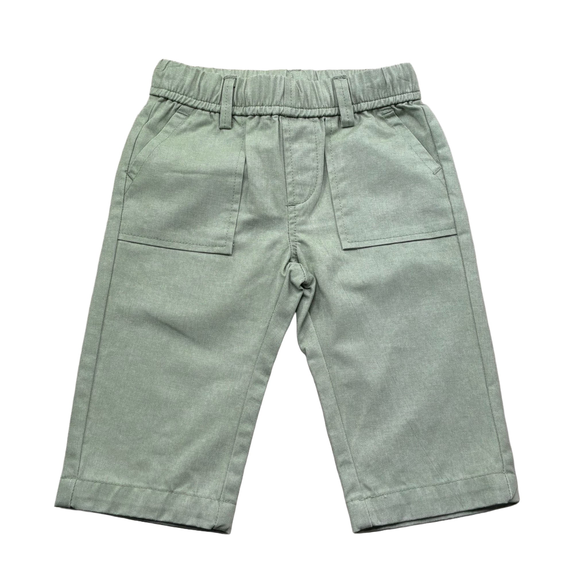 Trussardi Pantalone Tinta Unita con Elastico In Vita per Neonato TIP2605PA VERDE TRUSSARDI 