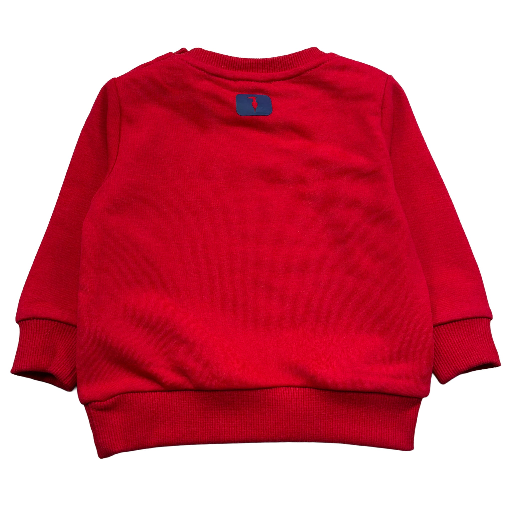 Trussardi Felpa Chiusa Girocollo Tinta Unita con Logo per Neonato TIP26091FE ROSSO TRUSSARDI 