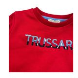 Trussardi Felpa Chiusa Girocollo Tinta Unita con Logo per Neonato TIP26091FE ROSSO TRUSSARDI 