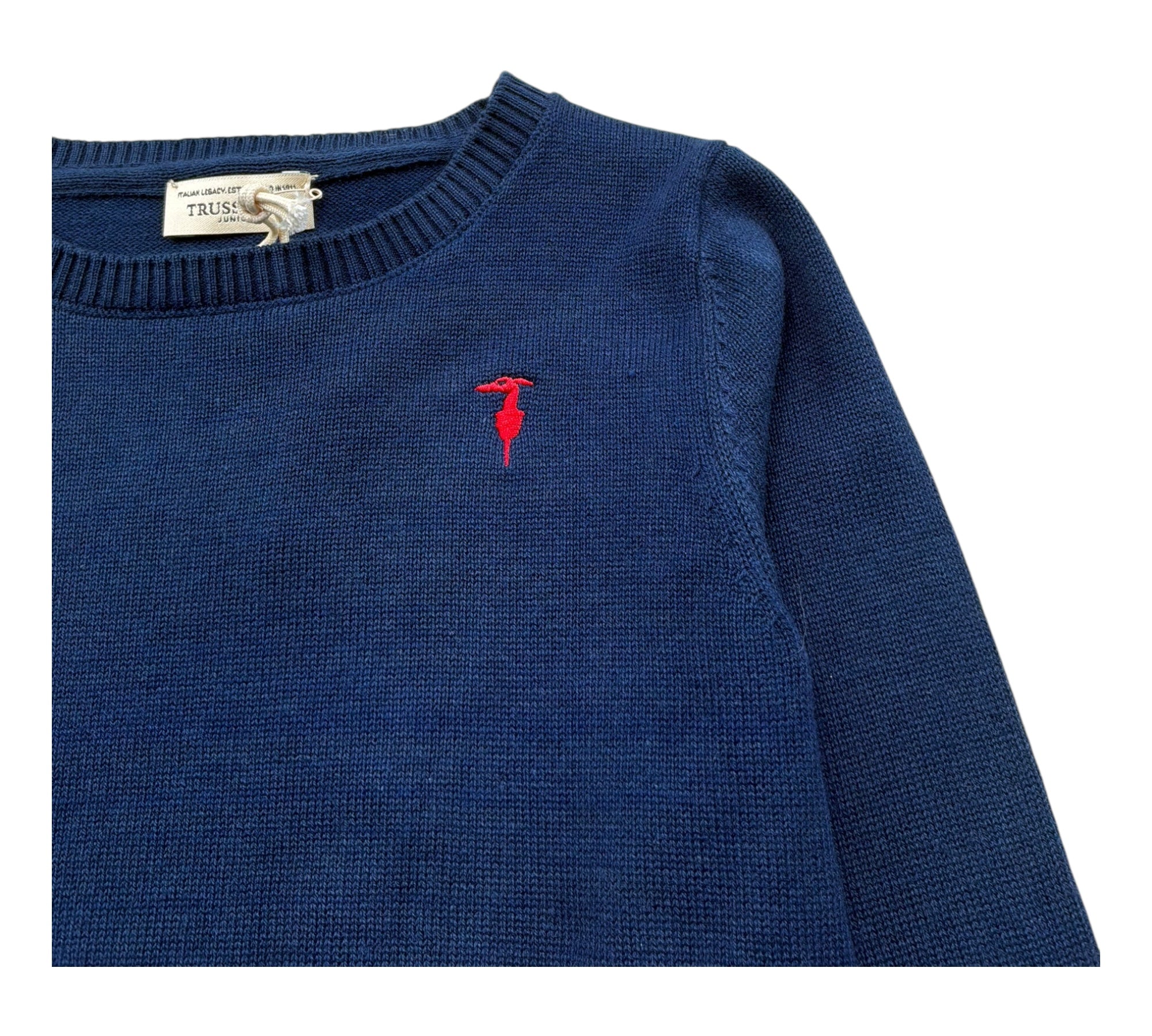 Trussardi Maglia Girocollo Tinta Unita per Neonato TIP26099MA BLU TRUSSARDI 
