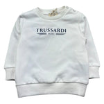 Trussardi Felpa Chiusa Girocollo Tinta Unita con Stampa per Neonato TIP26101FE BIANCO TRUSSARDI 