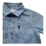 Trussardi Camicia Mezza Manica Tinta Unita con Taschino per Neonato TIP26104CA AZZURRO TRUSSARDI 