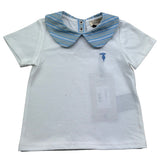 Trussardi T-Shirt Girocollo Tinta Unita con Colletto per Neonato TIP26119TS BIANCO TRUSSARDI 