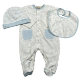 Trussardi Set 3 Pezzi Tutina-Cappello-Bvetta per Neonata TLP26003TUA BIANCO/AZZURRO TRUSSARDI 