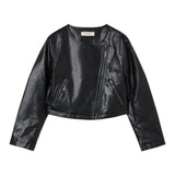 Twinset Giubbino In Ecopelle Tinta Unita per Bambina 241GJ2190 NERO TWINSET 