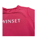 Twinset T-Shirt Girocollo tinta unita con Logo Rosa per Bambina 241GJ245 ROSA TWINSET 