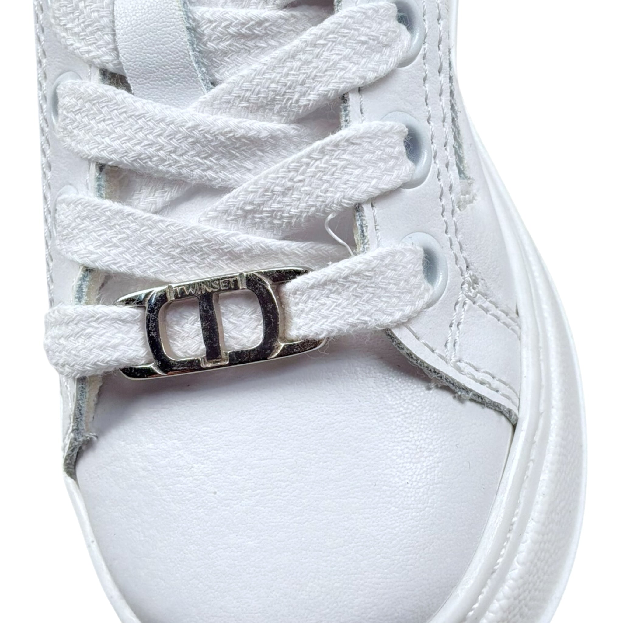 Twinset Sneaker Tinta Unita con Lacci per Neonata 242GCB020N BIANCO TWINSET 