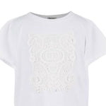 Twinset T-Shirt Girocollo Tinta Unita con Ricami per Neonata 251GJ2480XN BIANCO TWINSET 