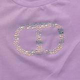 Twinset T-Shirt Girocollo Tinta Unita con Stampa per Neonata 251GJ2485 LILLA TWINSET 
