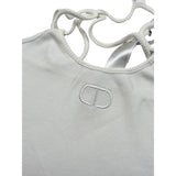 Twinset Top Tinta Unita con Logo per Bambina 251GJ2570X PANNA TWINSET 