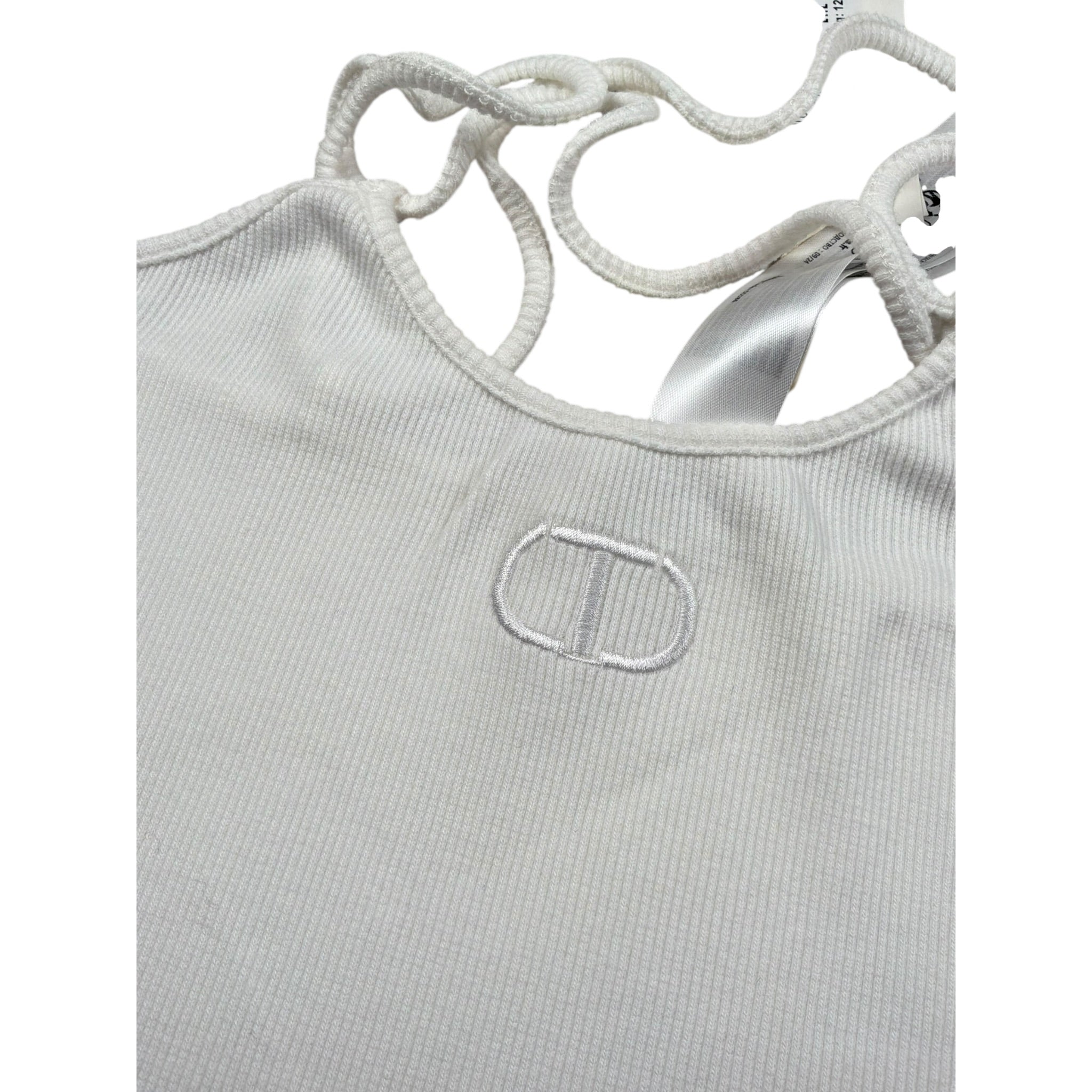 Twinset Top Tinta Unita con Logo per Bambina 251GJ2570X PANNA TWINSET 
