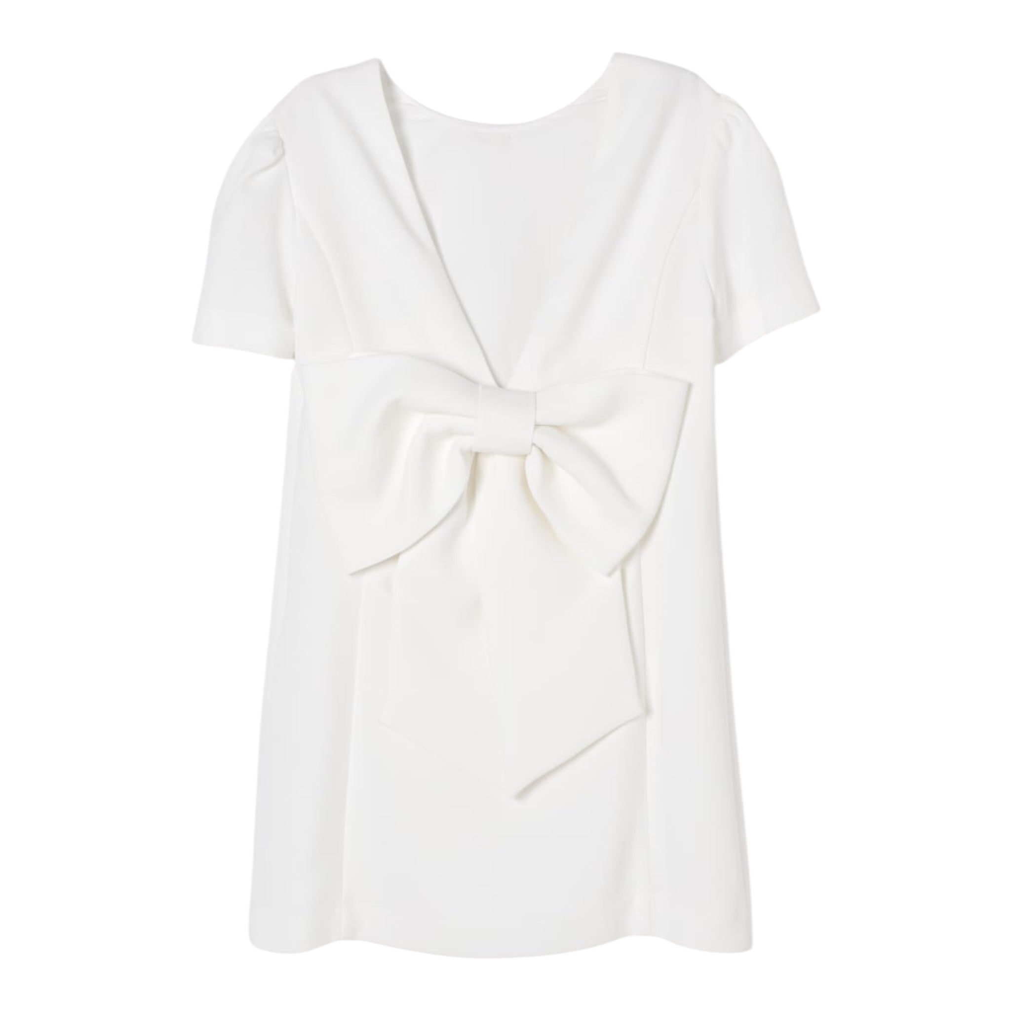 Twinset Abito Mezza Manica Tinta Unita con Fiocco per Bambina 251GJ2QN9X BIANCO TWINSET 