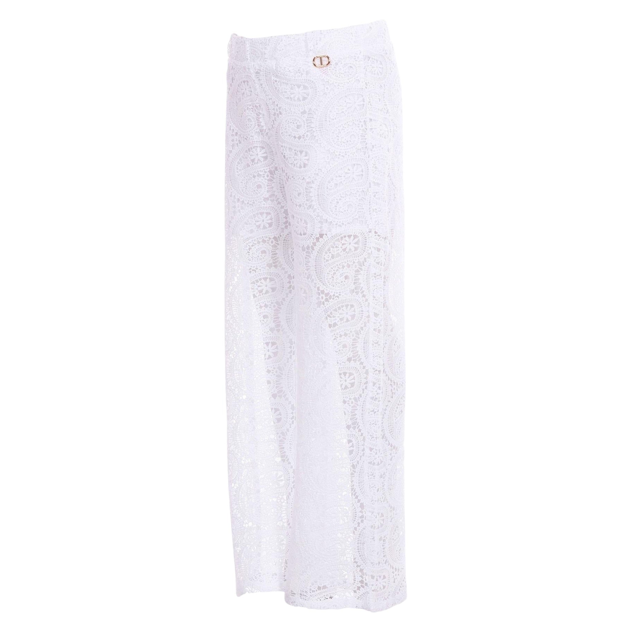 Twinset Pantalone tinta unita Traforato Bianco per Bambina 251GJ2QR4X BIANCO TWINSET 