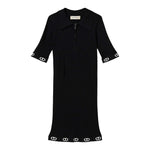 Twinset Abito Mezza Manica Tinta Unita con Zip E Colletto per Bambina 251GJ3401X NERO TWINSET 
