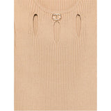 Twinset Abito Tinta Unita Giromanica In Maglia per Bambina 251GJ3410X MARRONE TWINSET 