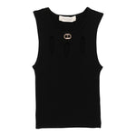 Twinset Canotta Tinta Unita con Logo per Bambina 251GJ3413X NERO TWINSET 