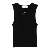 Twinset Canotta Tinta Unita con Logo per Bambina 251GJ3413X NERO TWINSET 