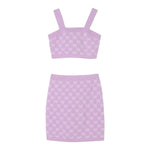 Twinset Completo 2 Pezzi Top-Gonna Tinta Unita per Bambina 251GJ3QX4 LILLA TWINSET 