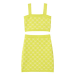 Twinset Completo 2 Pezzi Top-Gonna tinta unita Verde Acido per Bambina 251GJ3QX4XX VERDE ACIDO TWINSET 