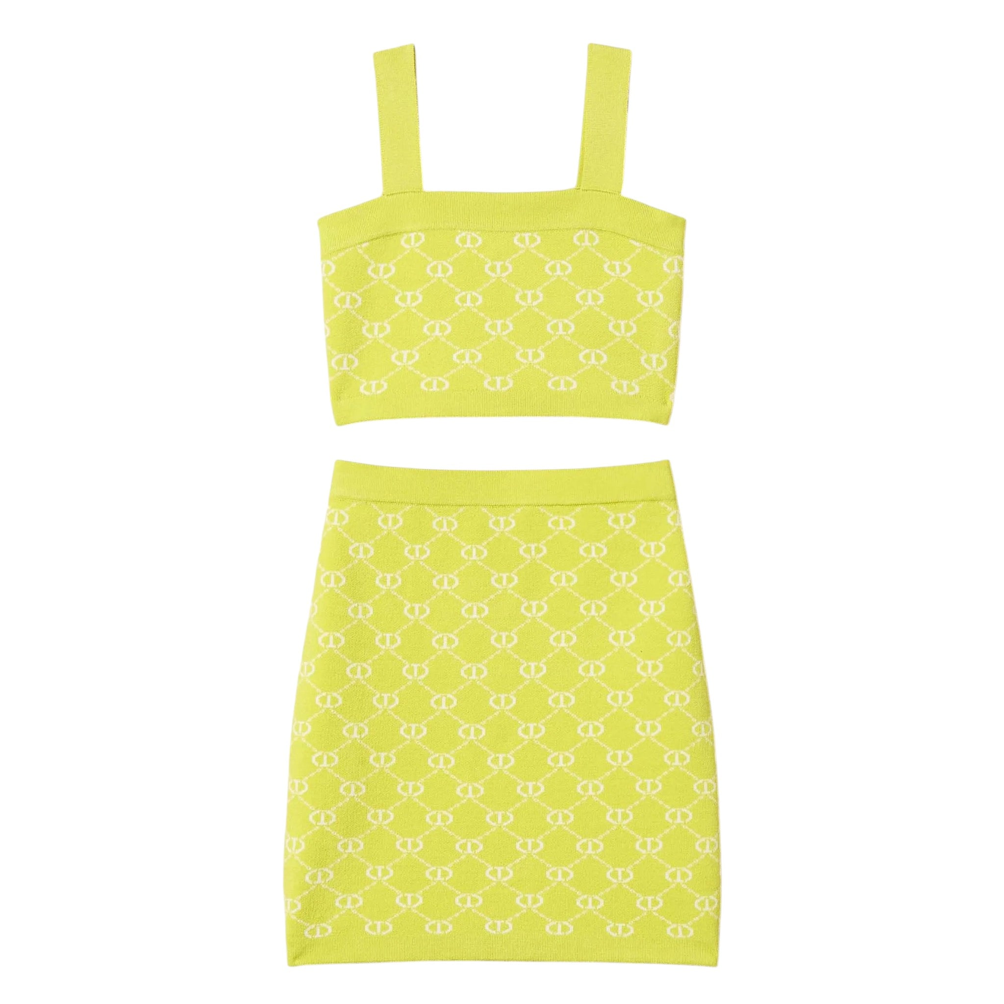 Twinset Completo 2 Pezzi Top-Gonna tinta unita Verde Acido per Bambina 251GJ3QX4XX VERDE ACIDO TWINSET 