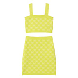 Twinset Completo 2 Pezzi Top-Gonna tinta unita Verde Acido per Bambina 251GJ3QX4XX VERDE ACIDO TWINSET 