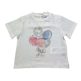 U+È T-Shirt Girocollo Tinta Unita con Stampa per Neonata UE1861 BIANCO U+è 