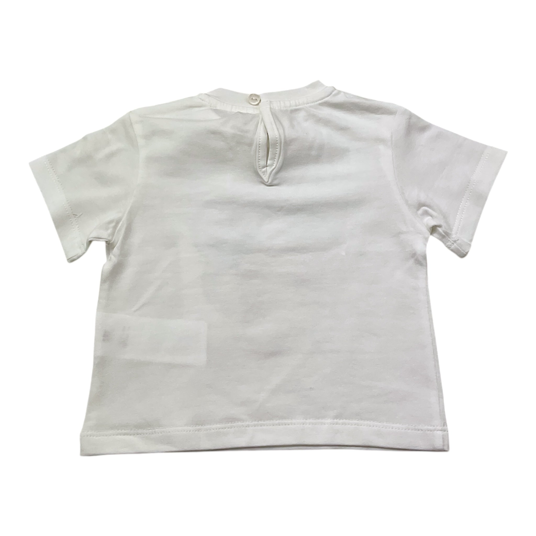 U+È T-Shirt Girocollo Tinta Unita con Stampa per Neonata UE1861 BIANCO U+è 